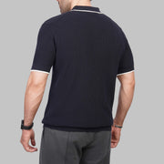 shop Men's tailored knit polo shirt navy Summer 2026 by Dockland Egypt - تسوق تيشرت بولو رجالي تريكو صيفي نيفي من دوكلاند مصر لصيف 2026 