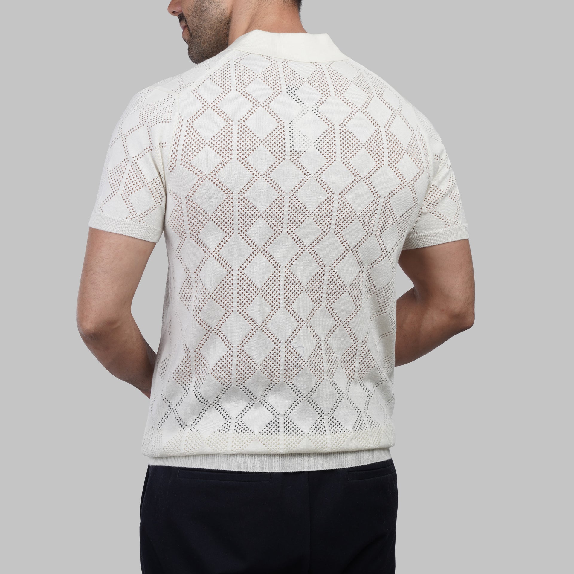 Refined Perforated Knit Polo - Dockland