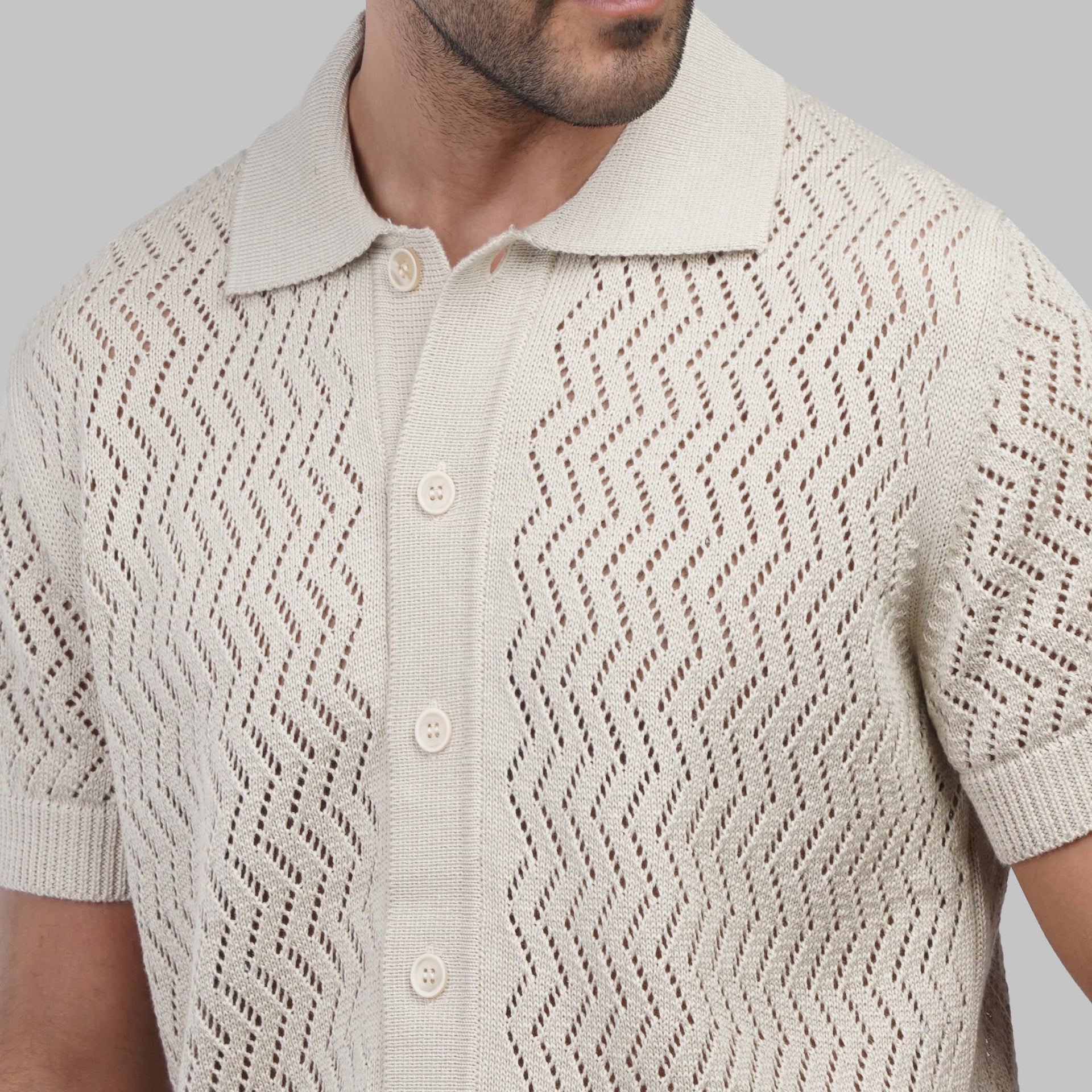 TEXTURED KNIT POLO SHIRT - Dockland