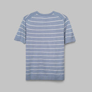 shop men's striped knit  baby blue t-shirt for summer 2026 by dockland - تسوق تيشرت نيت بيبي بلو  رجالي صيفي مخطط ومقلم 2026 من دوكلاند