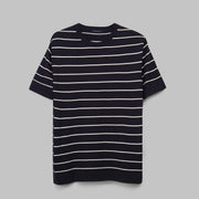 shop men's striped knit navy t-shirt for summer 2026 by dockland - تسوق تيشرت نيت نيفي  رجالي صيفي مخطط ومقلم 2026 من دوكلاند