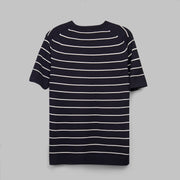 shop men's striped knit navy t-shirt for summer 2026 by dockland - تسوق تيشرت نيت نيفي  رجالي صيفي مخطط ومقلم 2026 من دوكلاند