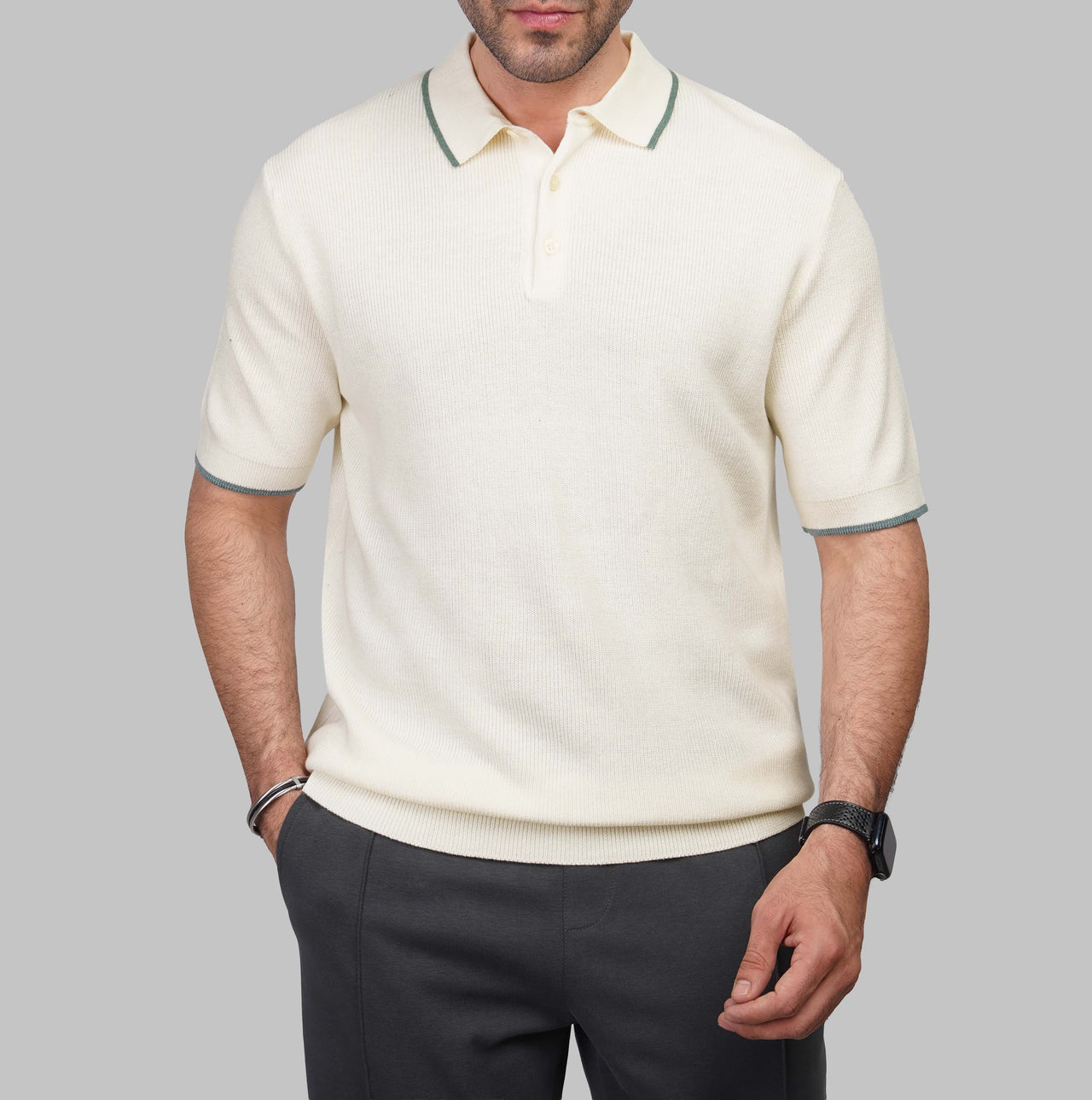 CONTRAST KNIT POLO SHIRT - Dockland