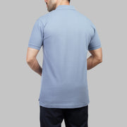 Shop classic fit pique sky blue polo shirt for men summer 2026 by Dockland - تسوق قميص بولو بيكيه رجالي كلاسيك ازرق سماوي صيفي 2026 من دوكلاند - ملابس رجالي كاجوال صيفي