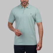 Shop classic fit pique polo shirt for men mint green for summer 2026 by Dockland - تسوق قميص بولو بيكيه رجالي كلاسيك مينت جرين صيفي 2026 من دوكلاند - ملابس رجالي كاجوال صيفي