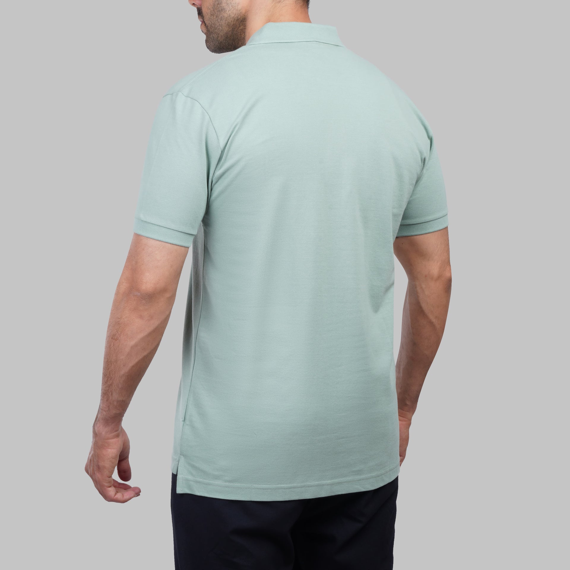 Shop classic fit pique mint green polo shirt for men summer 2026 by Dockland - تسوق قميص بولو بيكيه رجالي كلاسيك مينت جرين صيفي 2026 من دوكلاند - ملابس رجالي كاجوال صيفي