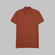 Shop classic fit pique copper polo shirt for men summer 2026 by Dockland - تسوق قميص بولو بيكيه رجالي كلاسيك نحاسي احمر صيفي 2026 من دوكلاند - ملابس رجالي كاجوال صيفي