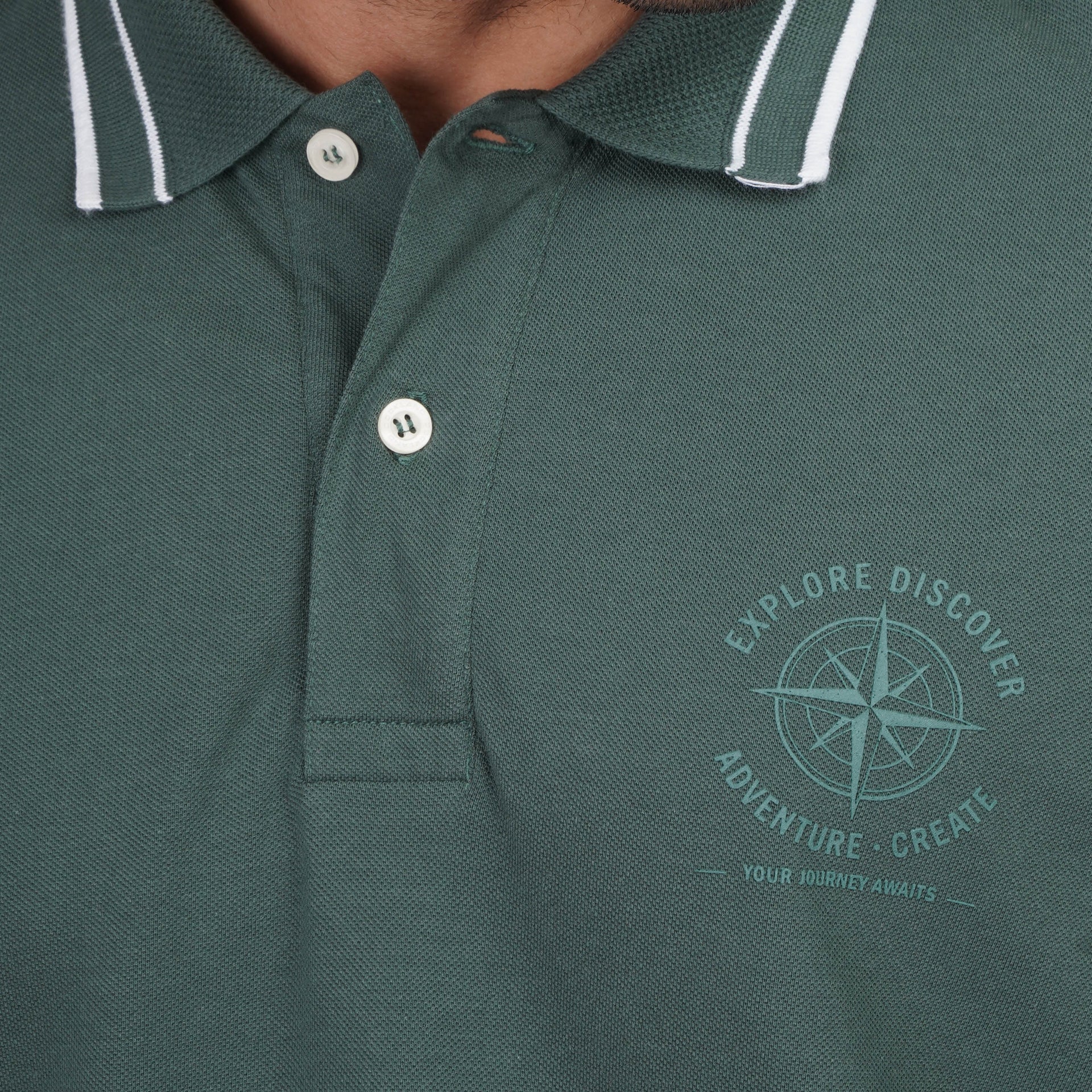 Contrast Collar Cotton Polo Shirt - Dockland