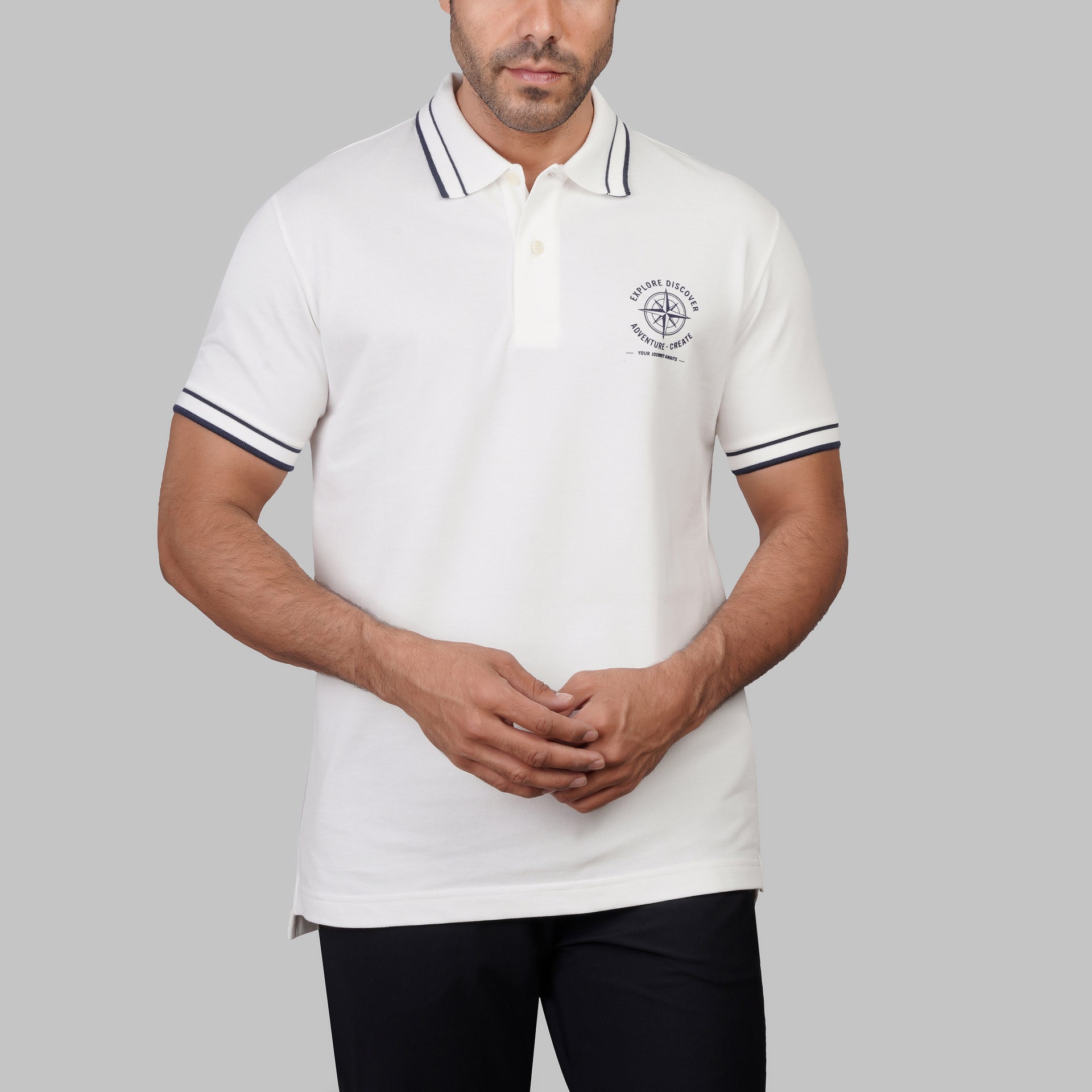 Contrast Collar Cotton Polo Shirt - Dockland