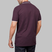 V-Neck Contrast Cotton Polo - Dockland