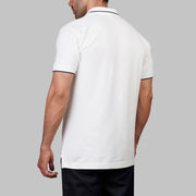 V-Neck Contrast Cotton Polo - Dockland