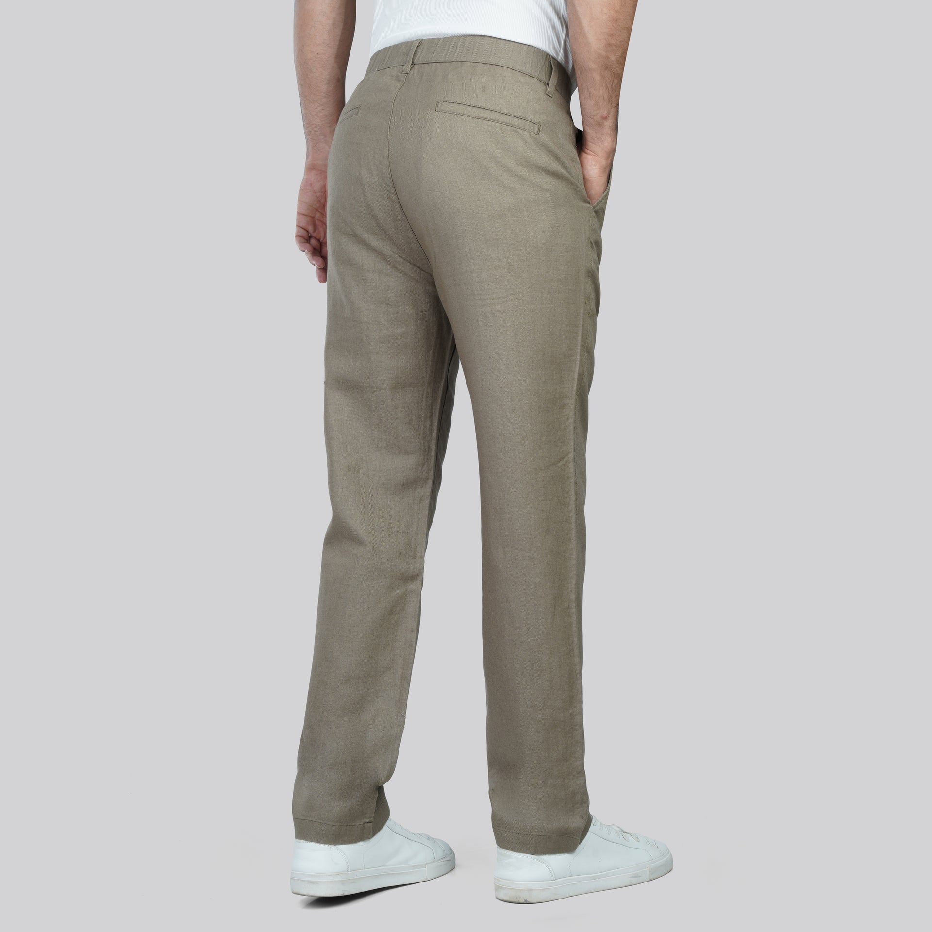 Linen-Cotton Blend Trousers - Dockland