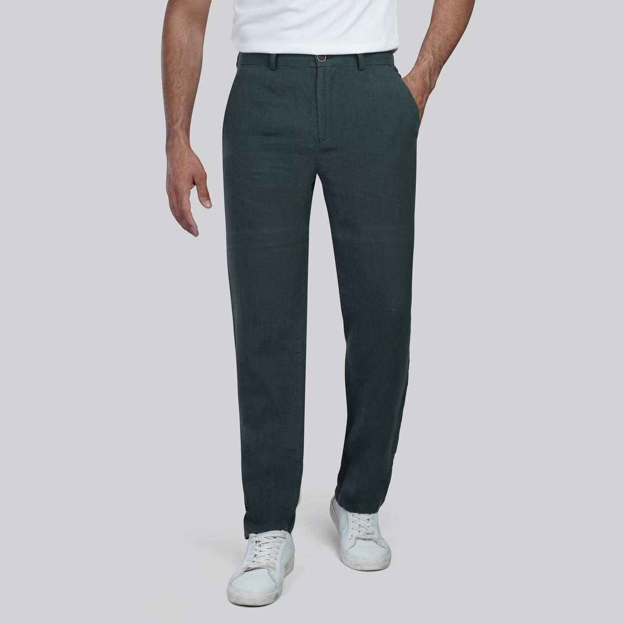 Slim Fit Linen Pants - Dockland