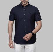 Shop Men's Short Sleeve navy Oxford Shirt for Summer 2026 by Dockland - تسوق قميص أكسفورد رجالي نيفي صيفي نص كم 2026 من دوكلاند أونلاين في مصر