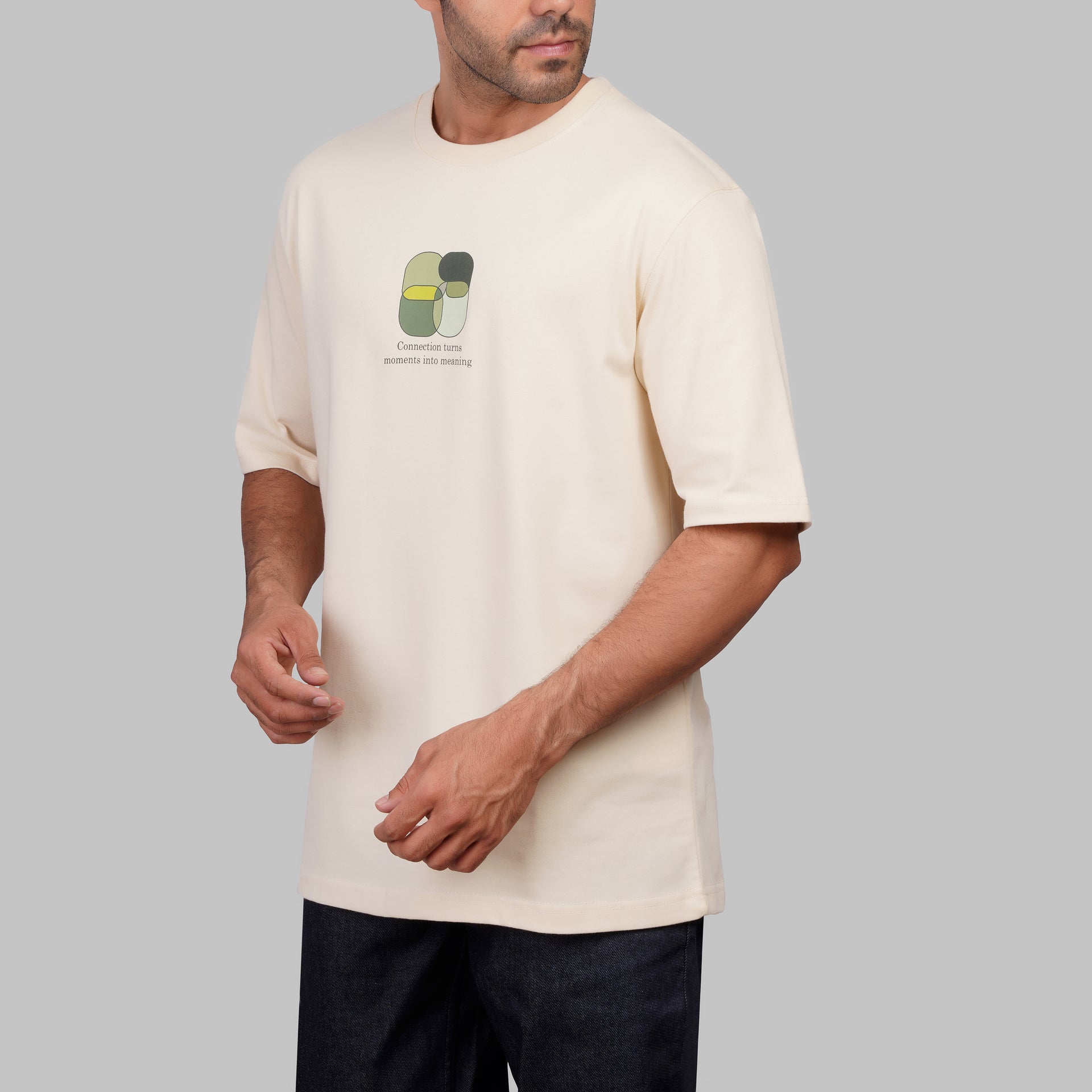 Oversized Cotton T-Shirt with Modern Print - Dockland