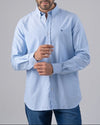 LONG SLEEVE PLAIN OXFORD SHIRT - BLUE - Dockland