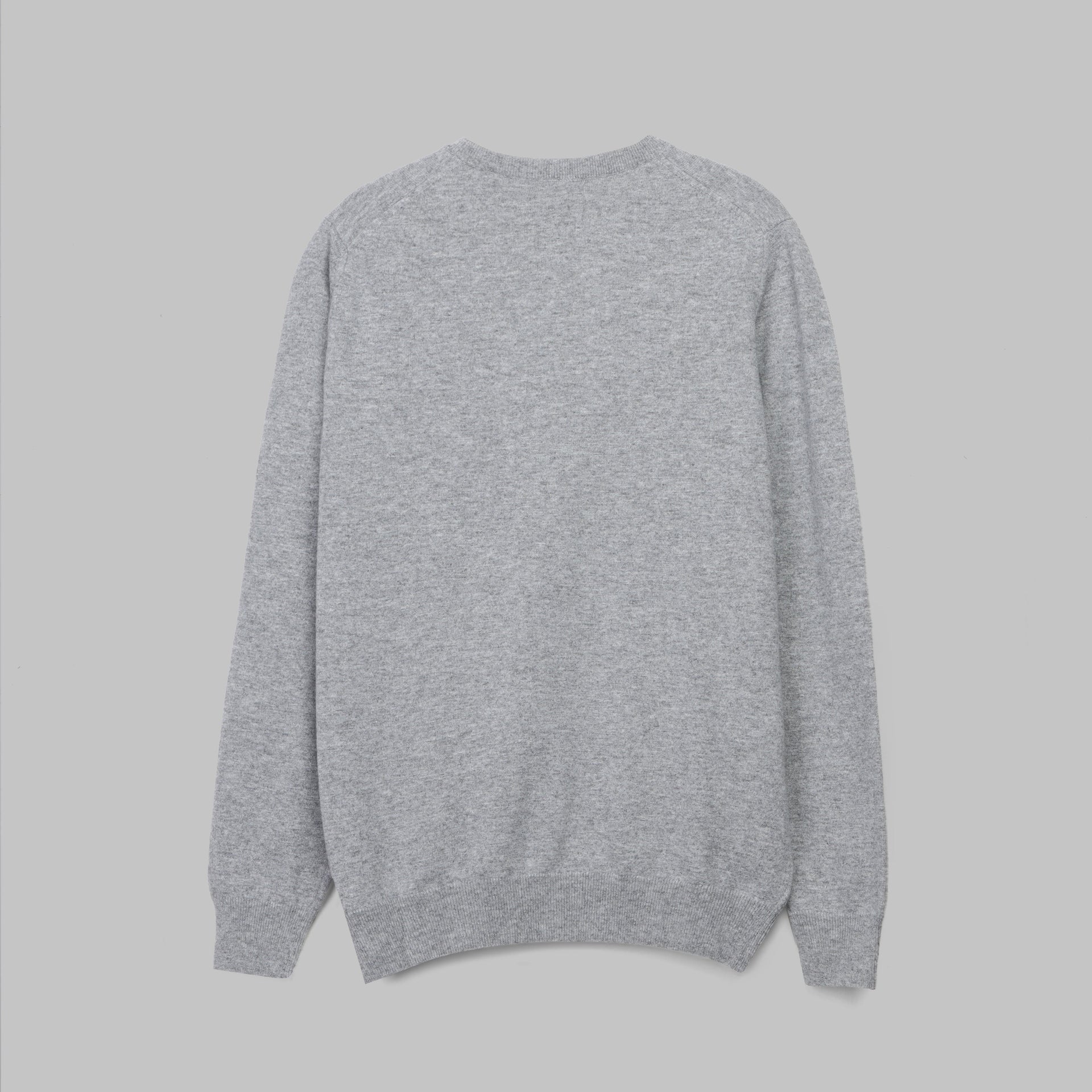 ROUND-NECK WOOL SWEATER - LIGHT GREY - Dockland
