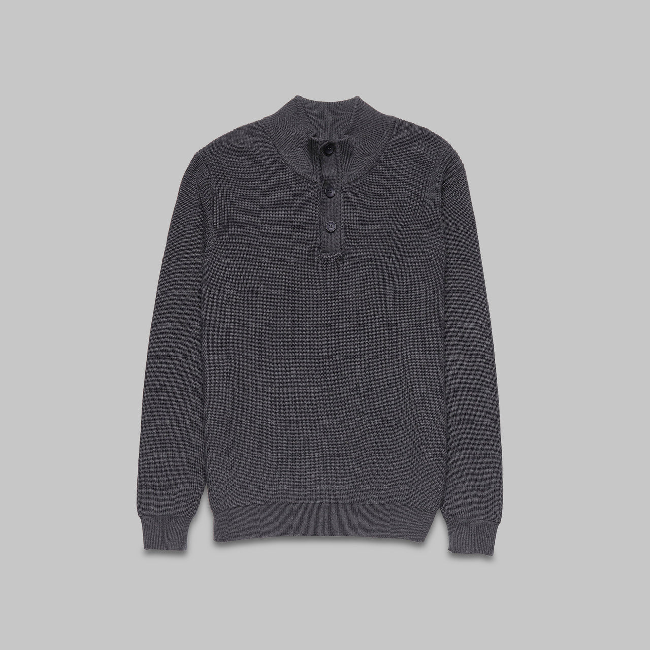 كنزة صوفية مضلعة منقوشة - أسود