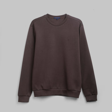 PREMIUM ROUND NECK SWEATSHIRT  - BROWN