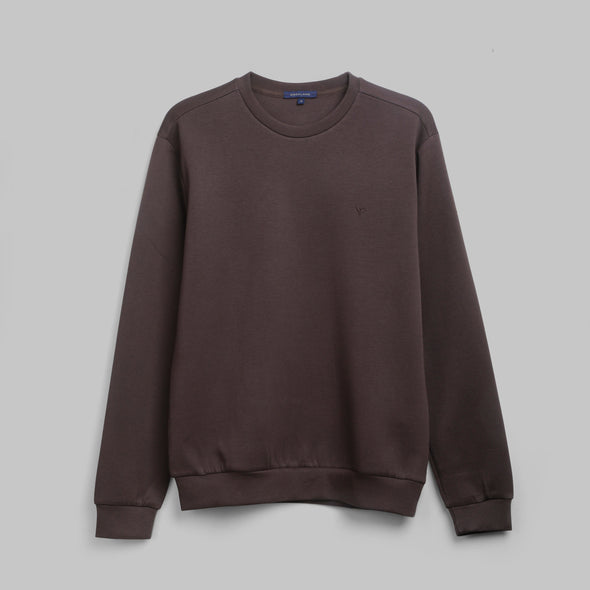 PREMIUM ROUND NECK SWEATSHIRT  - BROWN