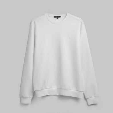PREMIUM ROUND NECK SWEATSHIRT  - WHITE
