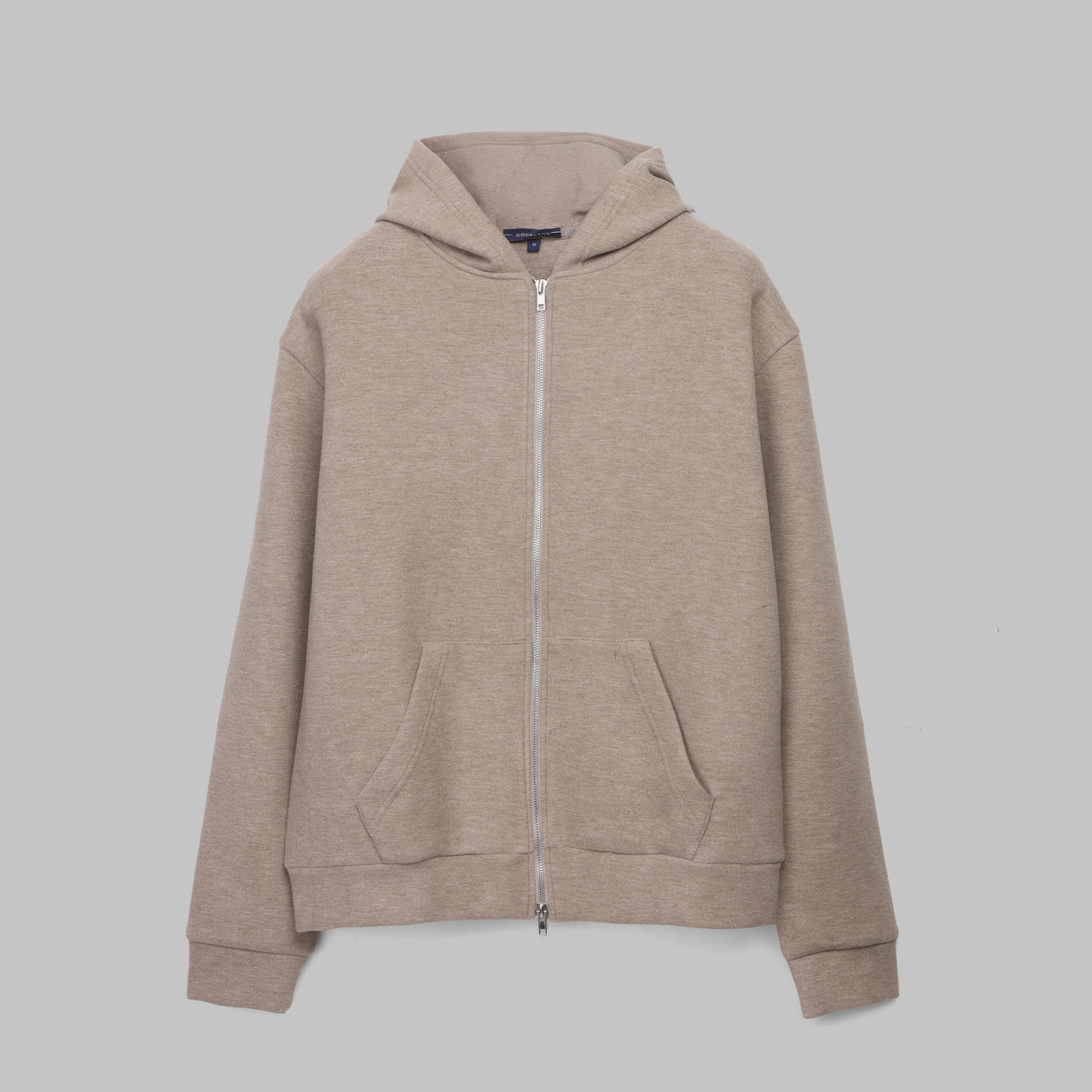 Structured Zip Hoodie - BEIGE