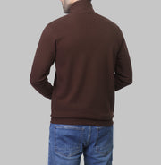 QUARTER ZIP SWEATSHIRT  - BURGUNDY - Dockland