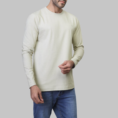 LONG SLEEVE SLIM T-SHIRT  - BEIGE