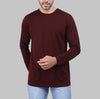 PREMIUM ROUND-NECK LONG-SLEEVE T-SHIRT  - BURGUNDY
