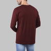 PREMIUM ROUND-NECK LONG-SLEEVE T-SHIRT  - BURGUNDY
