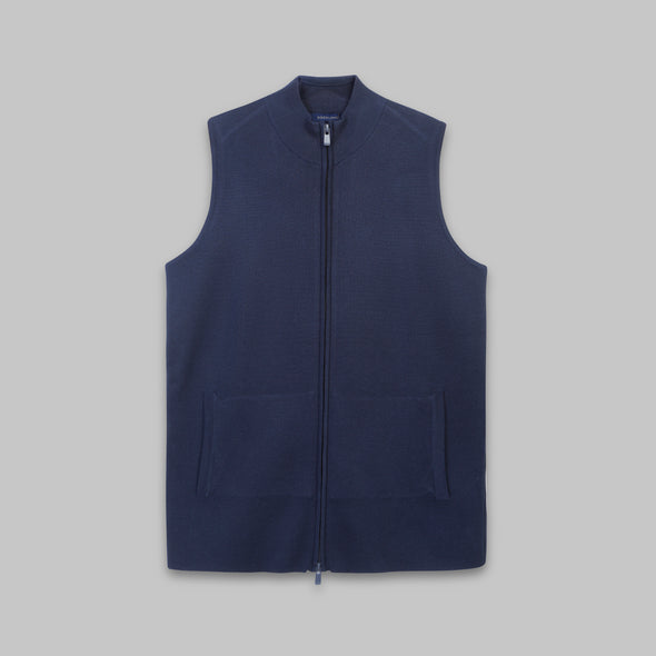 Cropped Vest with Zip  - DARK NAVY - Dockland
