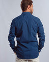 Plain long sleeve shirt-Navy - Dockland