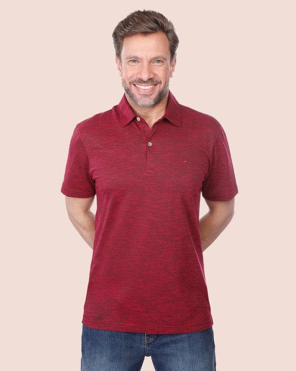 CLASSIC FIT TEXTURED POLO SHIRT - WINE - Dockland