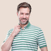 SHORT SLEEVE STRIPED POLO SHIRT - GREEN - Dockland
