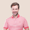 SHORT SLEEVE STRIPED POLO SHIRT - MELON - Dockland