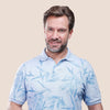 Classic Fit Patterned Polo Shirt - blue - Dockland