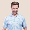 Classic Fit Patterned Polo Shirt - blue - Dockland
