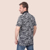 CLASSIC FIT PATTERNED POLO SHIRT - BLACK - Dockland