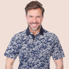 CLASSIC FIT PATTERNED POLO SHIRT - NAVY - Dockland