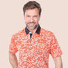 CLASSIC FIT PATTERNED POLO SHIRT - ORANGE - Dockland