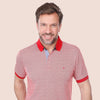 CLASSIC FIT TEXTURED POLO SHIRT - RED - Dockland