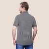 SHORT SLEEVE STRIPED POLO SHIRT - BLACK - Dockland