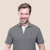 SHORT SLEEVE STRIPED POLO SHIRT - BLACK - Dockland