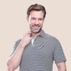 SHORT SLEEVE STRIPED POLO SHIRT - NAVY - Dockland