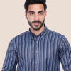Long Sleeve Striped Shirt - NAVY * SKY BLUE - Dockland