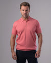 SLIM FIT KNIT POLO SHIRT - PINK - Dockland