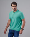 TEXTURED KNIT POLO SHIRT - PISTACHIO - Dockland