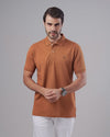 CLASSIC FIT PIQUE POLO SHIRT - COPPER - Dockland