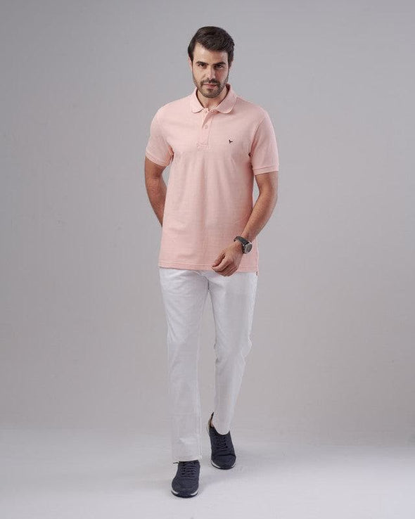 CLASSIC FIT PIQUE POLO SHIRT - SALMON - Dockland