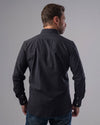 LONG SLEEVE PLAIN SHIRT - BLACK - Dockland